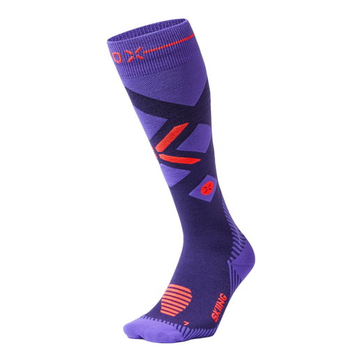 STOX Energy Socks Skisocke Skiing Merino (Kompression fördert Durchblutung) violett/fluoorange Damen - 1 Paar